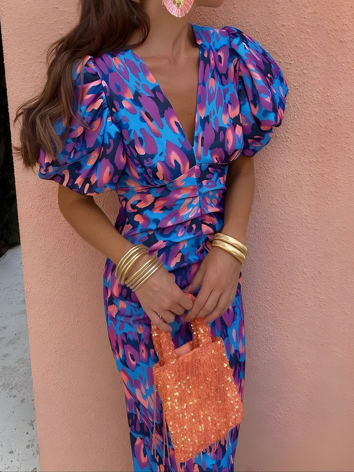 Emilia | Vestido con mangas plisadas