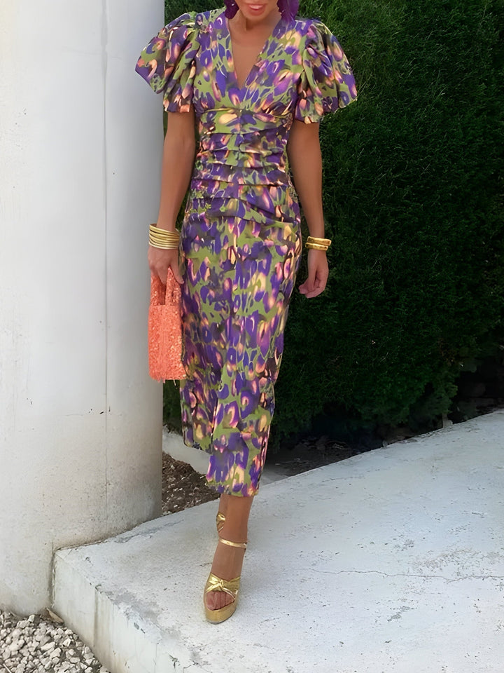 Emilia | Vestido con mangas plisadas
