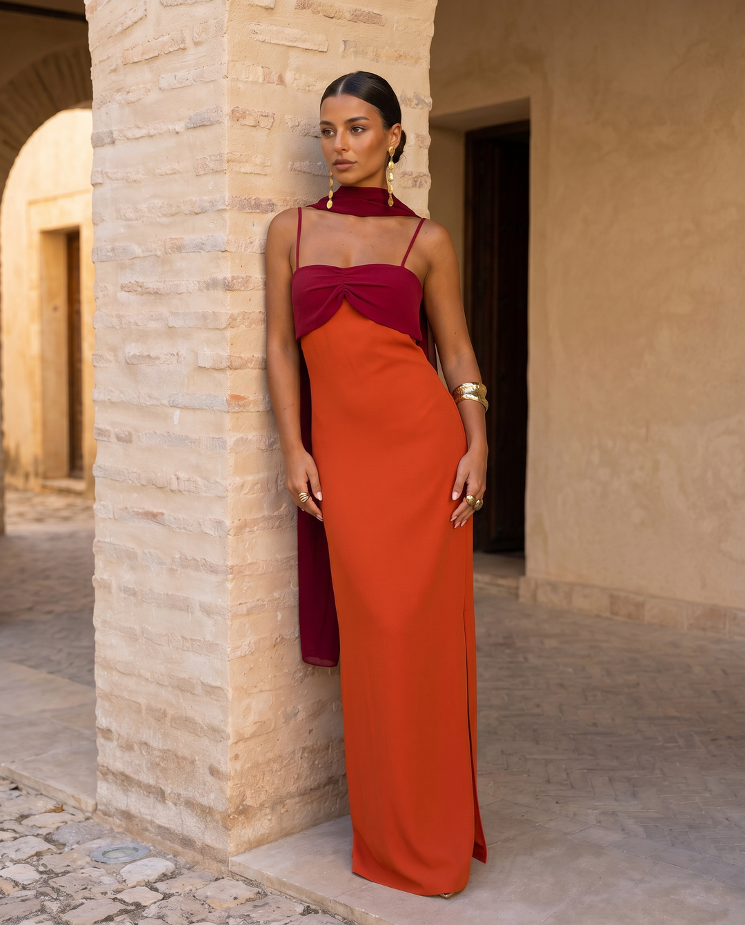 Marta | Vestido naranja elegante