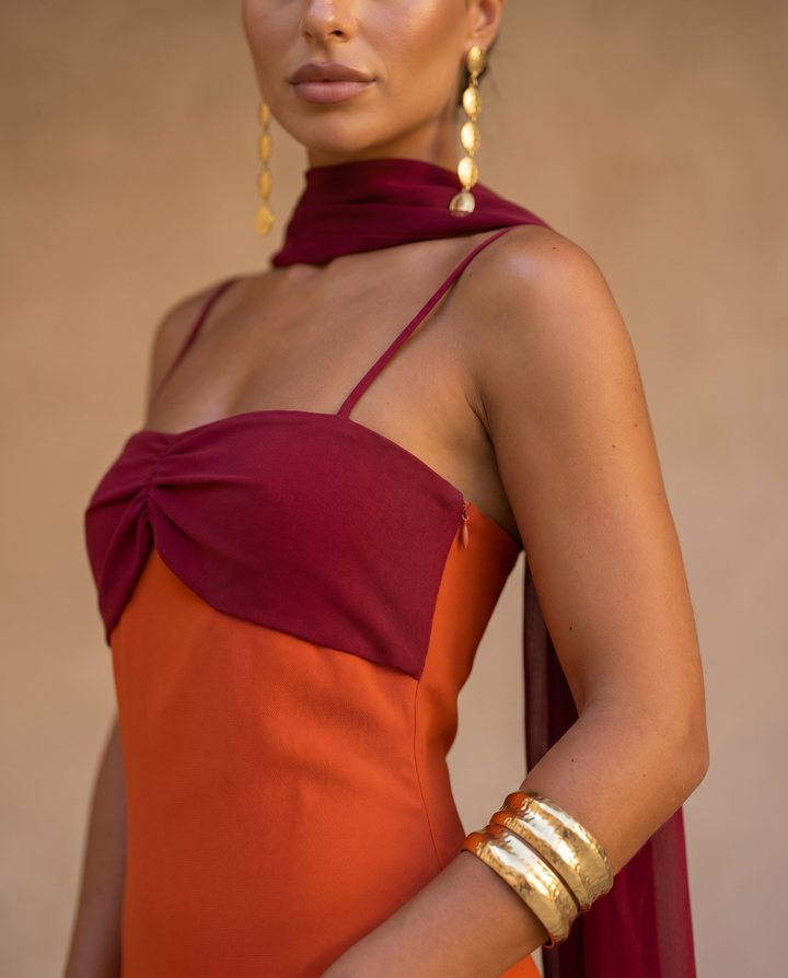 Marta | Vestido naranja elegante