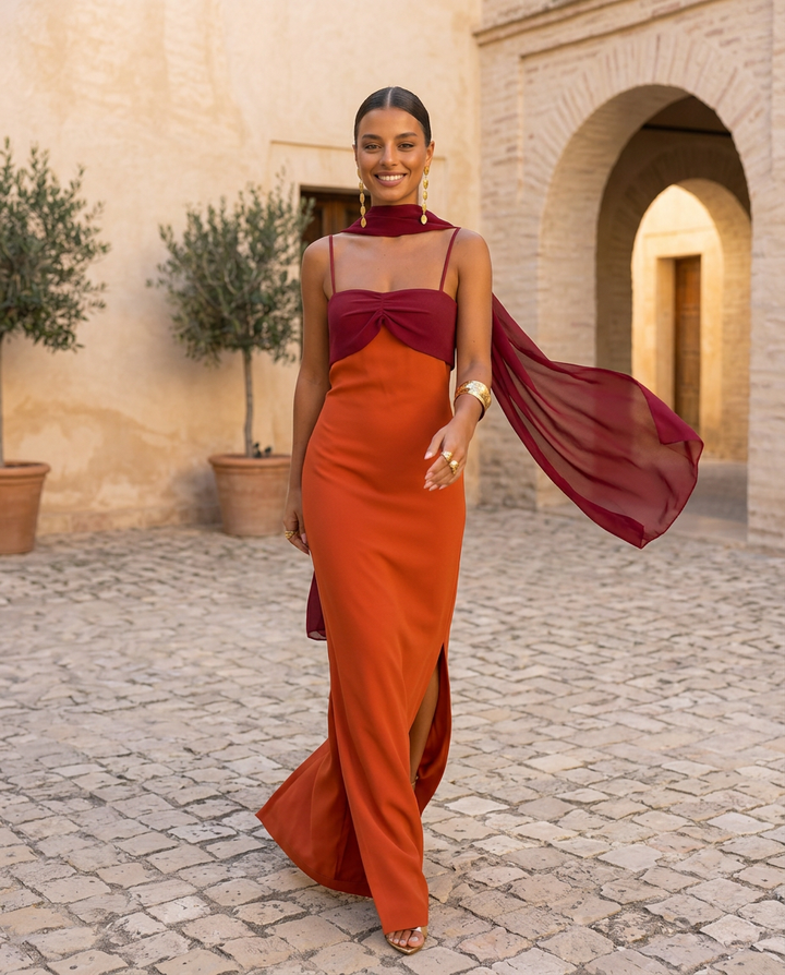 Marta | Vestido naranja elegante
