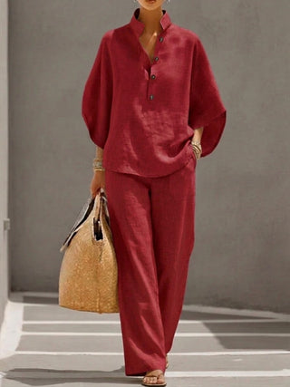 Mariel | Conjunto con mangas murciélago y pantalones amplios