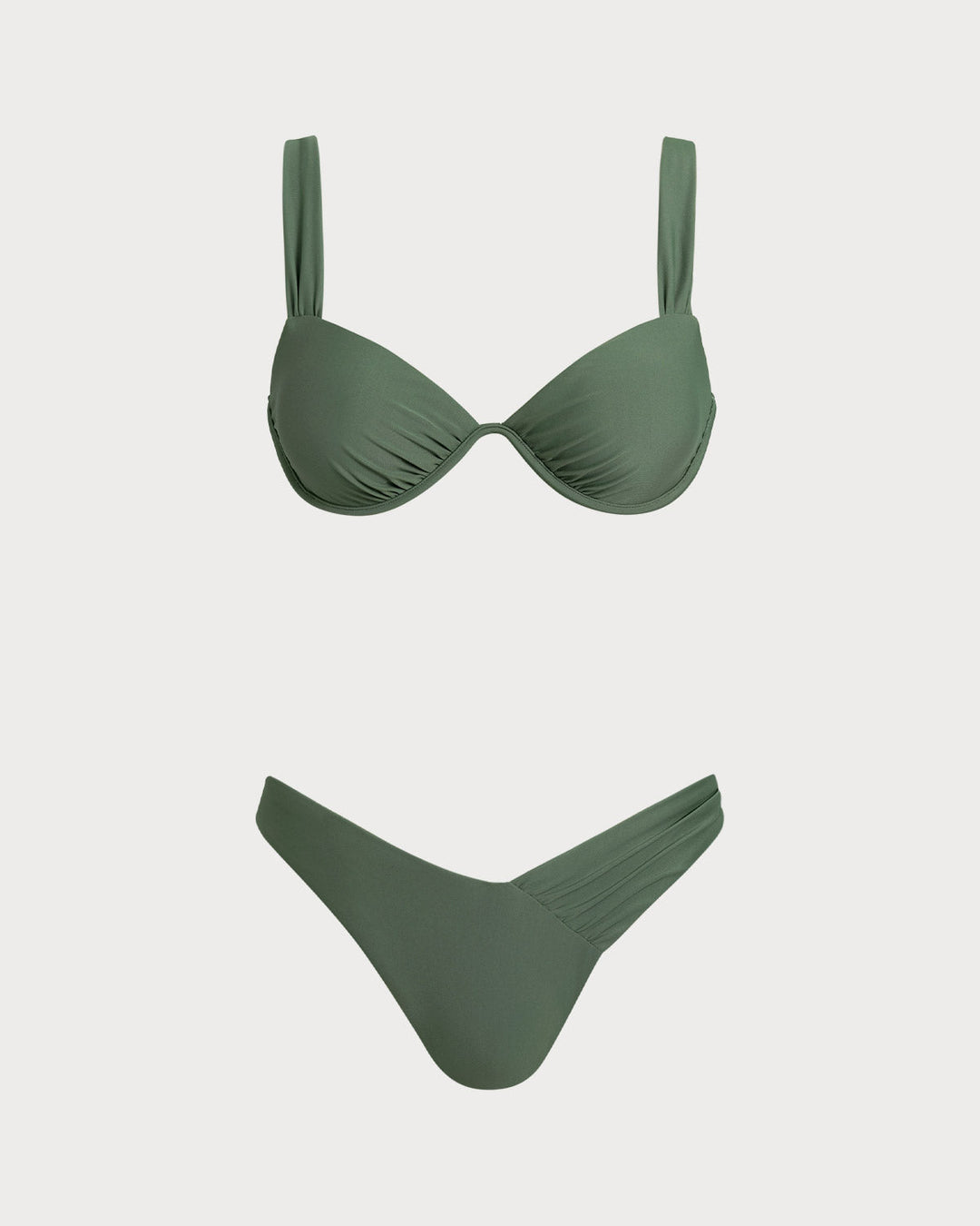 Conjuntos de Bikini Verde Militar con Aros