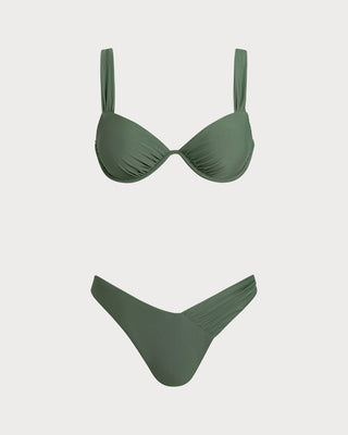 Conjuntos de Bikini Verde Militar con Aros