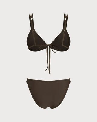 Conjunto de Bikini O-Ring Triángulo de Café