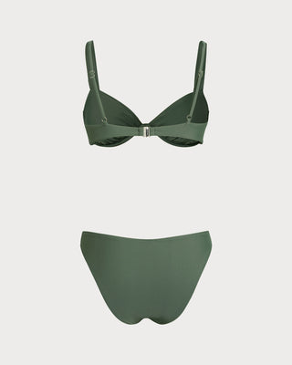 Conjuntos de Bikini Verde Militar con Aros
