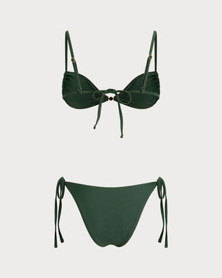Conjuntos de Bikini de Triángulo Verde con Cordón