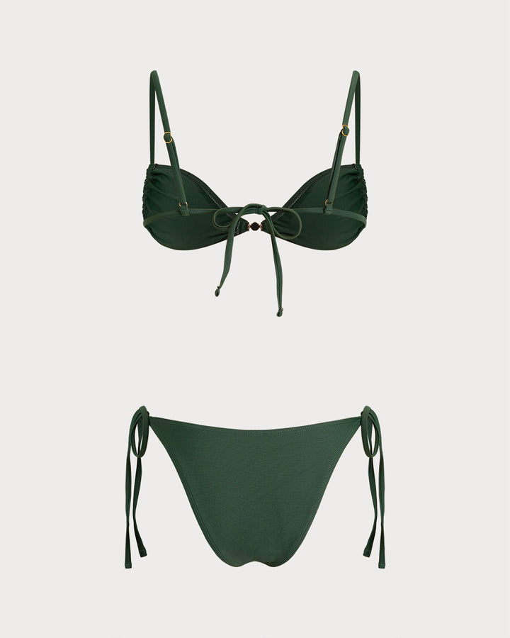 Conjuntos de Bikini de Triángulo Verde con Cordón