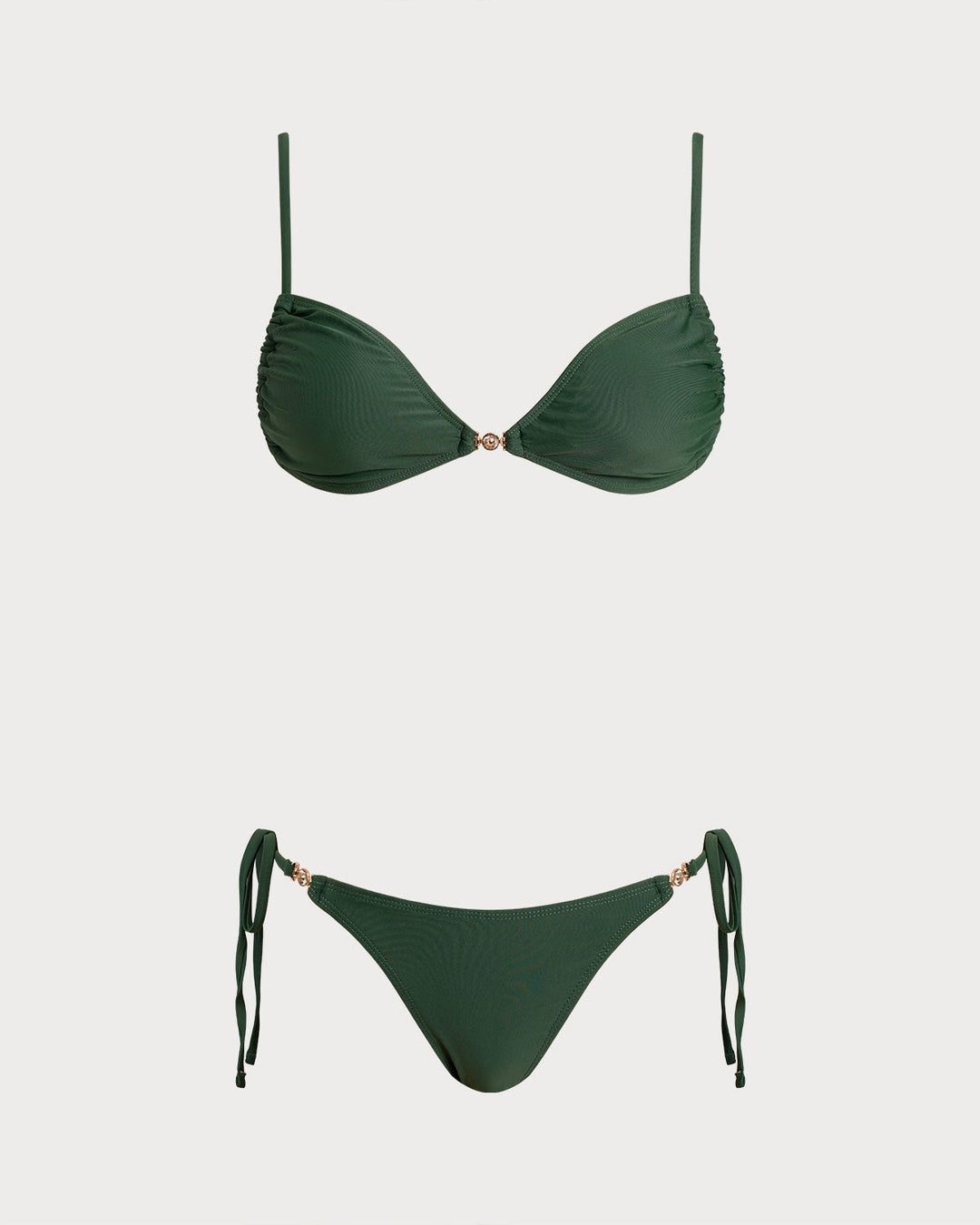 Conjuntos de Bikini de Triángulo Verde con Cordón