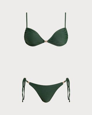 Conjuntos de Bikini de Triángulo Verde con Cordón