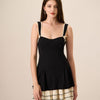 Vestido Mini de Punto Ajustado Negro para Mujeres