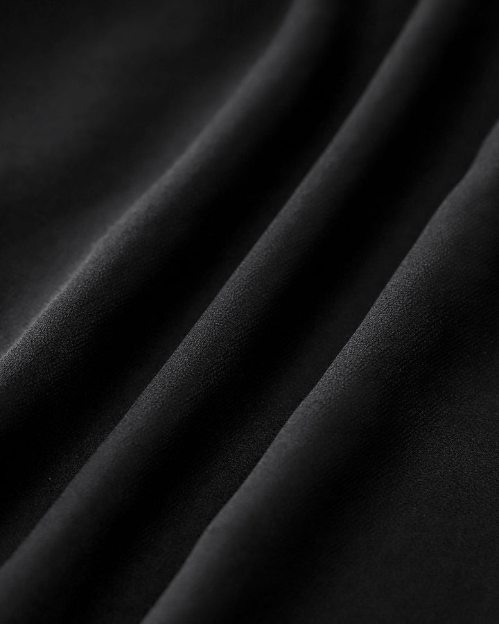 Vestido Maxi de Chifón con Escote Corazón Negro
