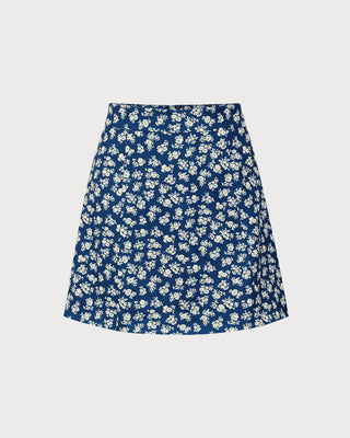 Falda Mini A-Line Floral en Marino