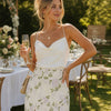 Falda Mini Recta Floral Beige