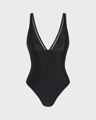 Bralette Negro Sólido de Una Pieza