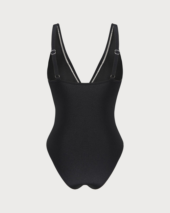 Bralette Negro Sólido de Una Pieza