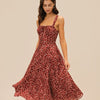 Vestido Midi Deslizante Floral Color Vino
