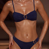 Conjunto de Bikini Triángulo Sólido Azul