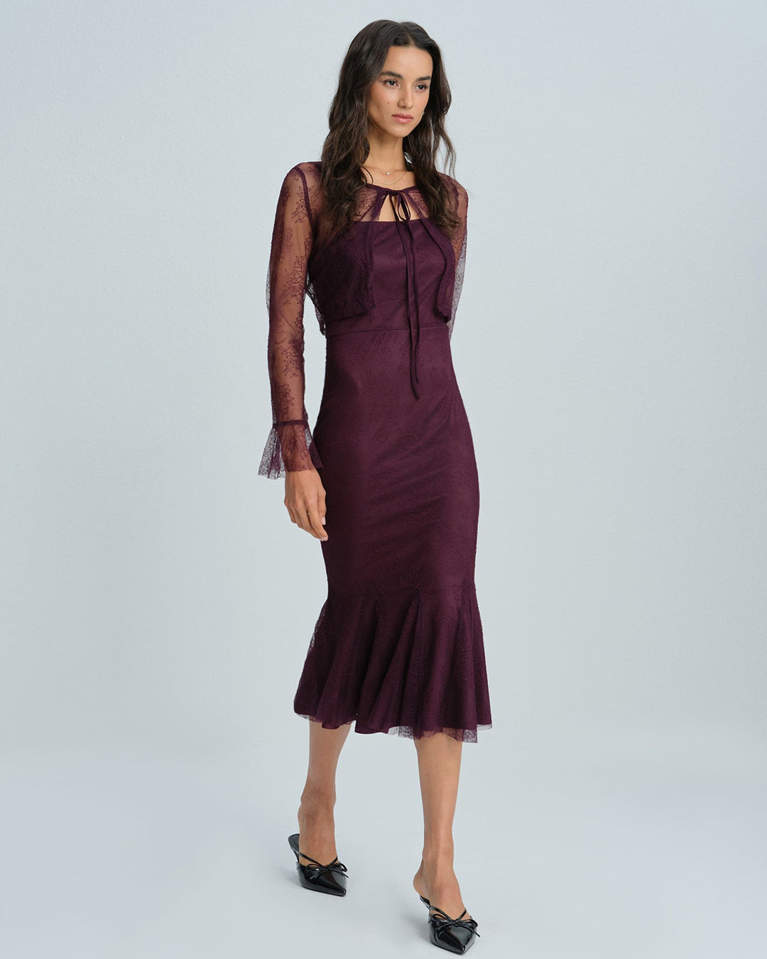 Vestido Midi de Sirena Púrpura