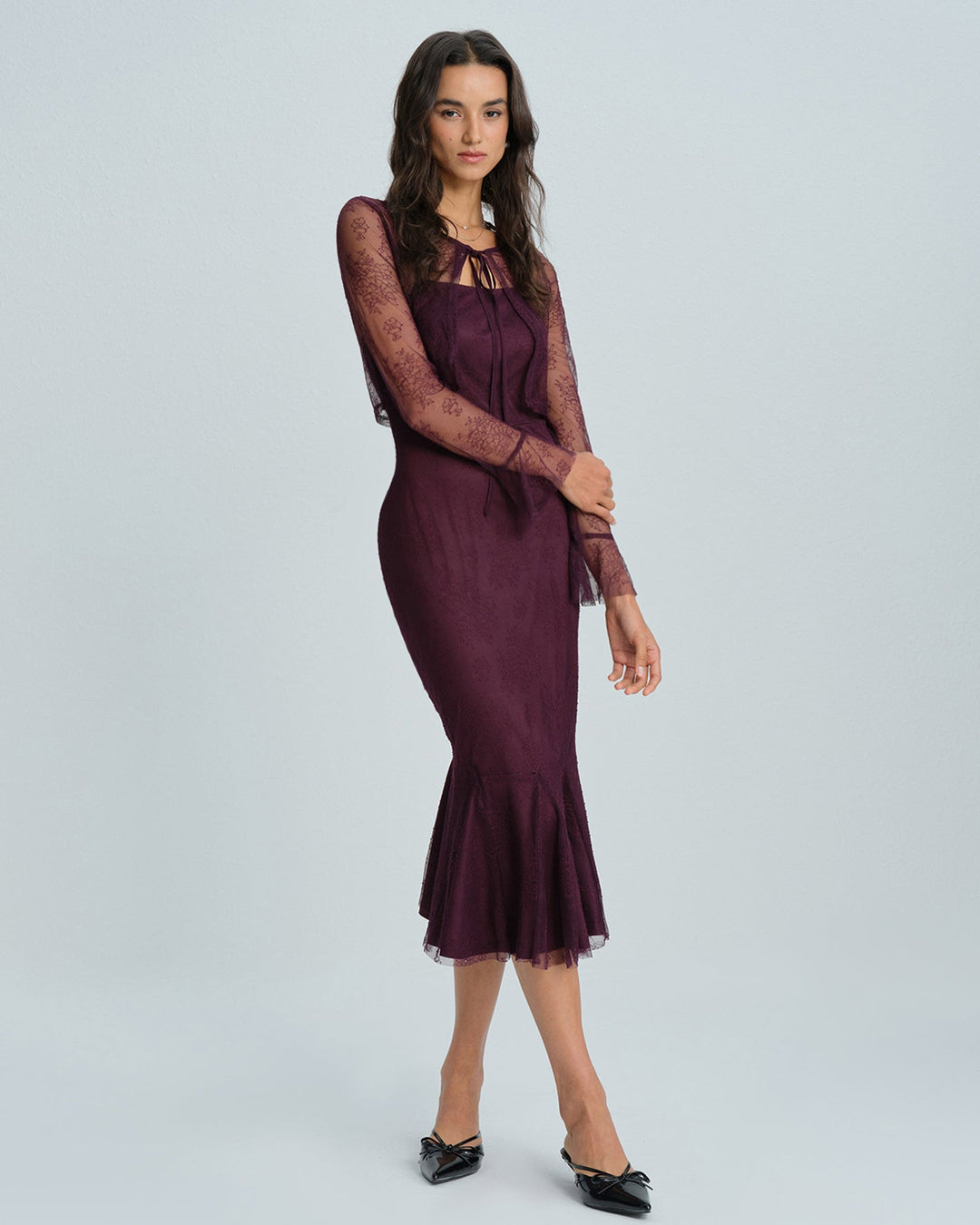 Vestido Midi de Sirena Púrpura