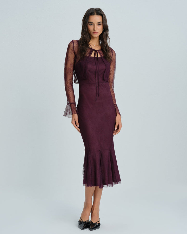 Vestido Midi de Sirena Púrpura