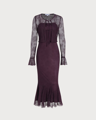 Vestido Midi de Sirena Púrpura