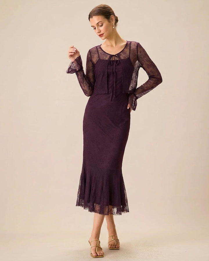 Vestido Midi de Sirena Púrpura