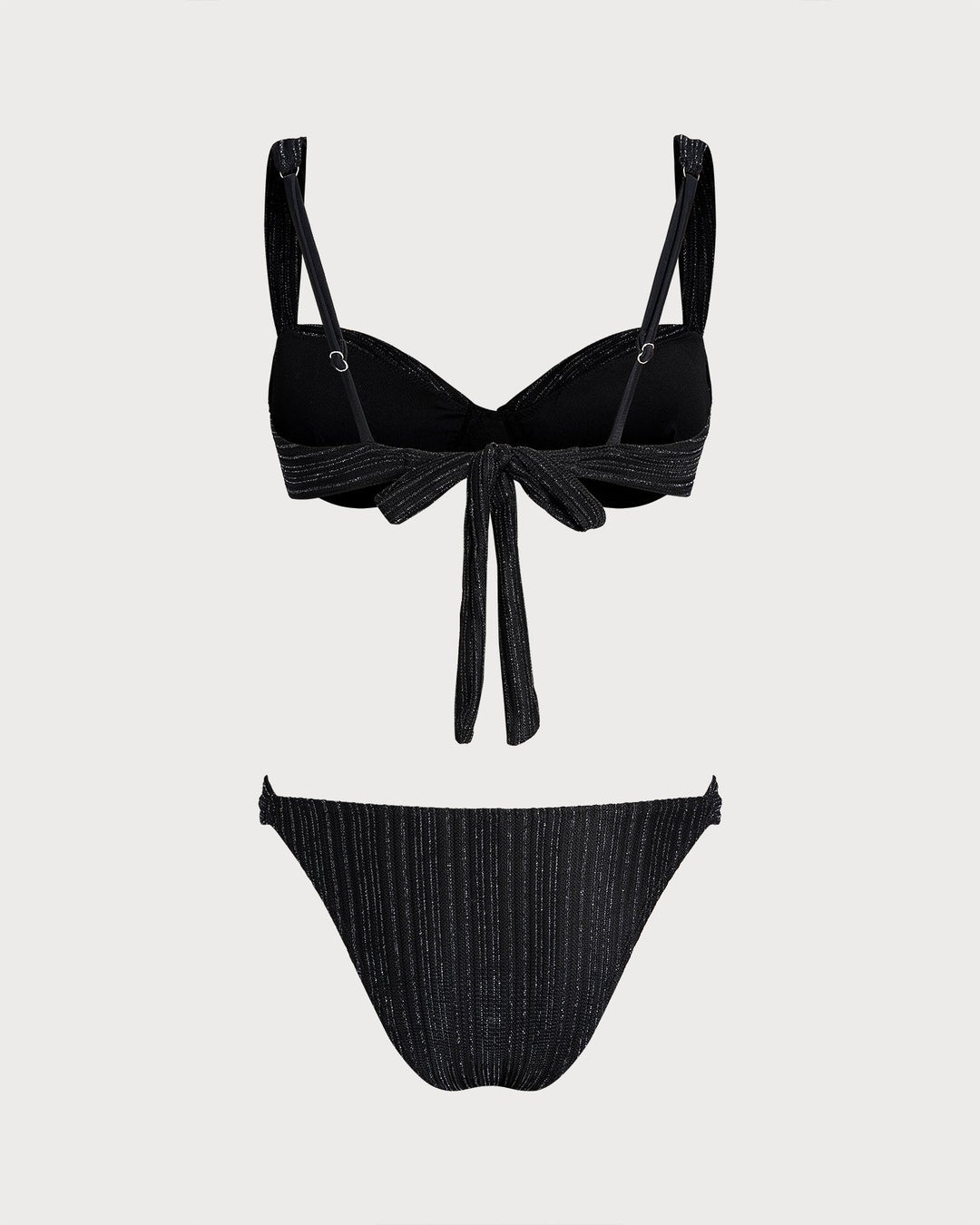 Conjunto de Bikini con Aros y Lentejuelas Negras