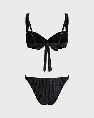 Conjunto de Bikini con Aros y Lentejuelas Negras