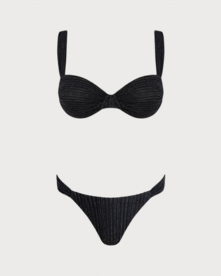 Conjunto de Bikini con Aros y Lentejuelas Negras