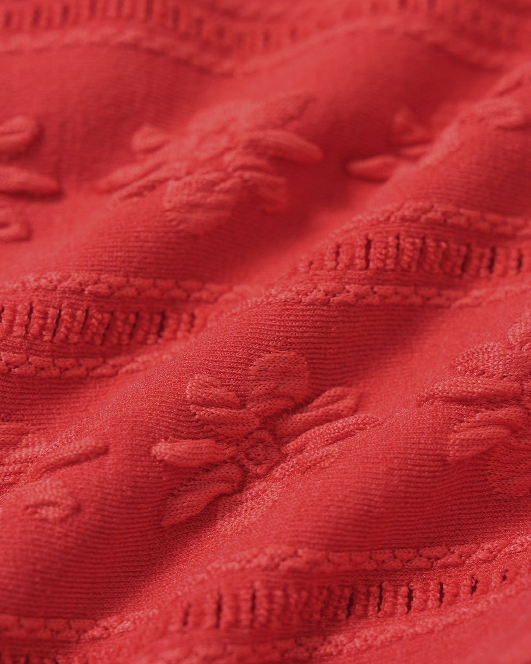 Conjunto de Bikini Rojo Jacquard con Halter y Cordón