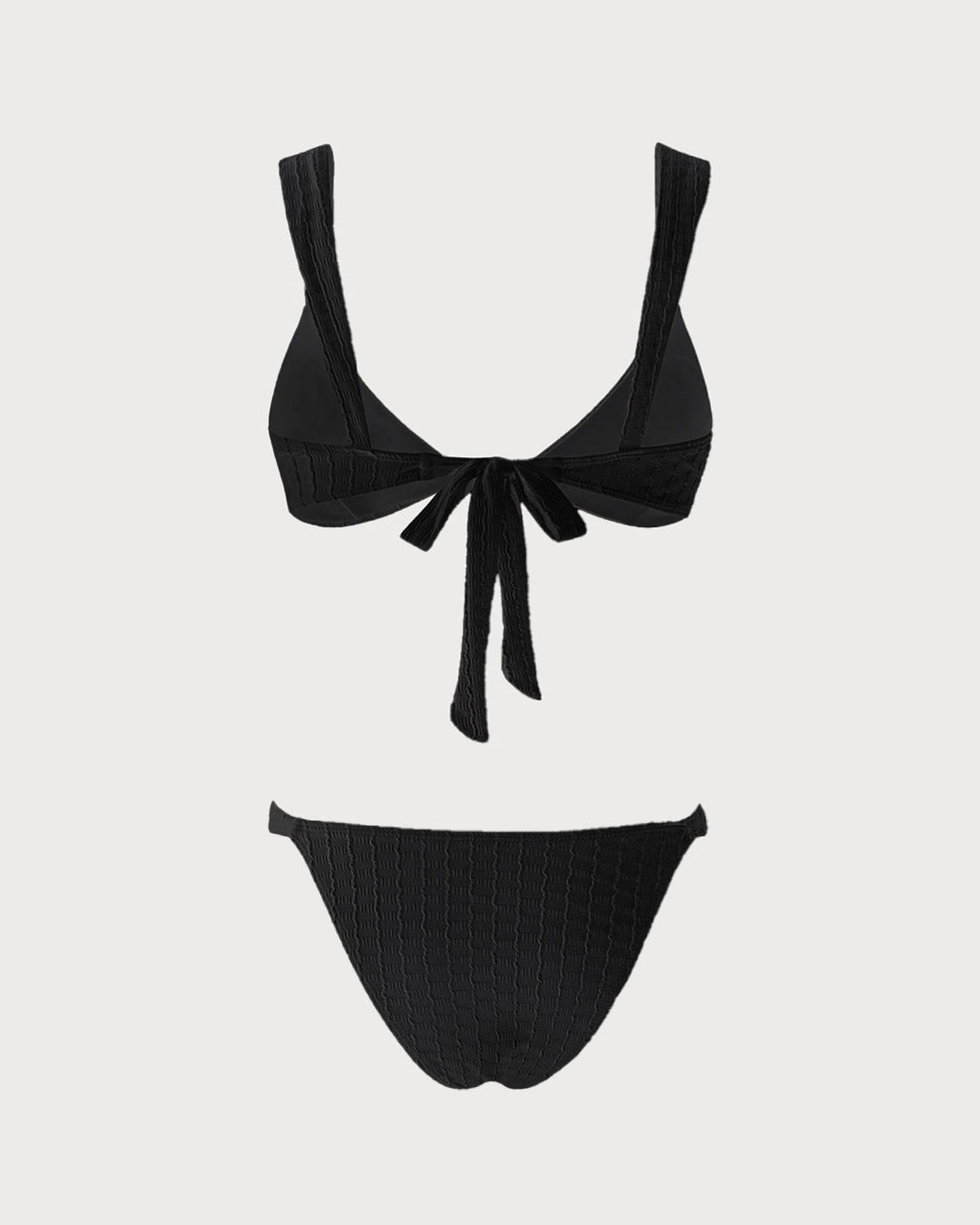 Conjunto de Bikini Bralette Negro con Escote en V