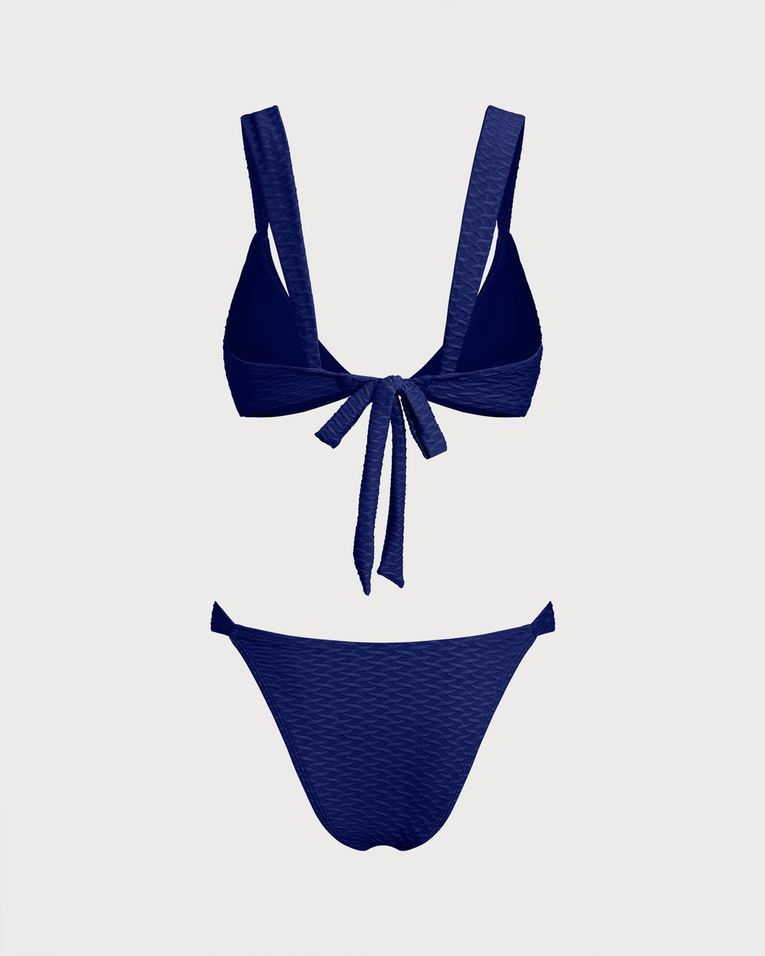 Conjunto de Bikini Triangular Texturizado Azul Real