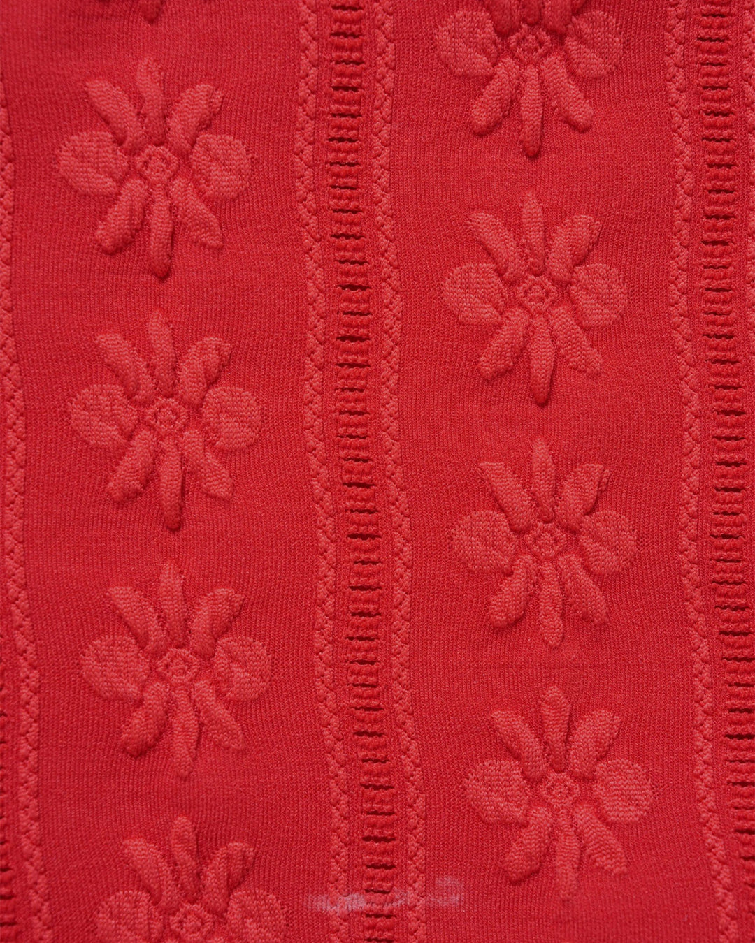 Conjunto de Bikini Texturizado Rojo con Cuello en U