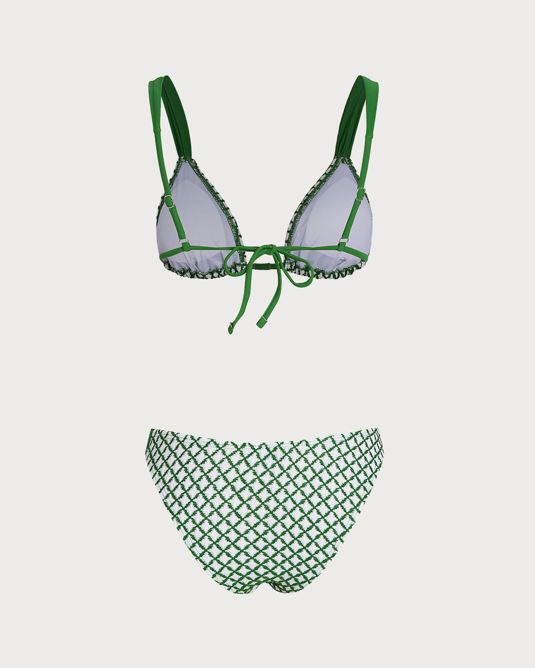 Conjunto de Bikini Triangular de Cuadro Verde