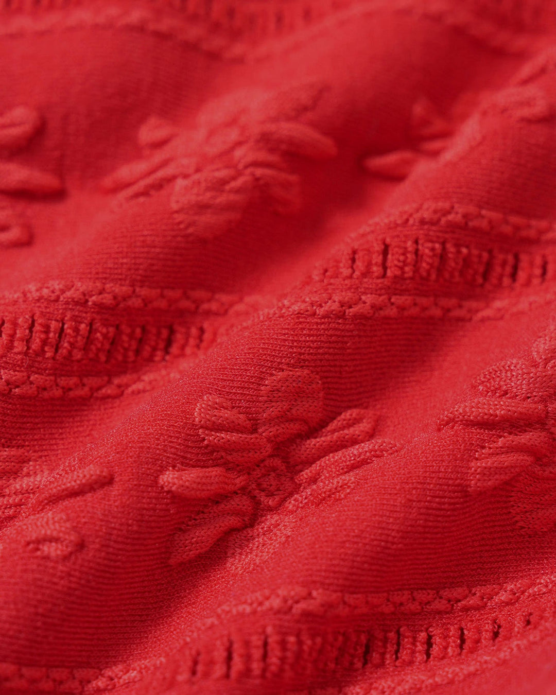 Conjunto de Bikini Texturizado Rojo con Cuello en U