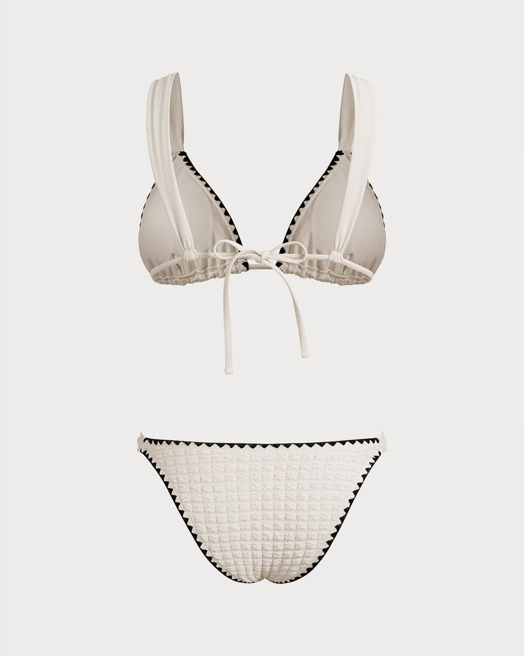 Conjunto de Bikini Triangular Blanco Contrastante