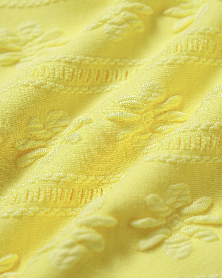 Conjunto de Bikini Bandeau Jacquard Amarillo