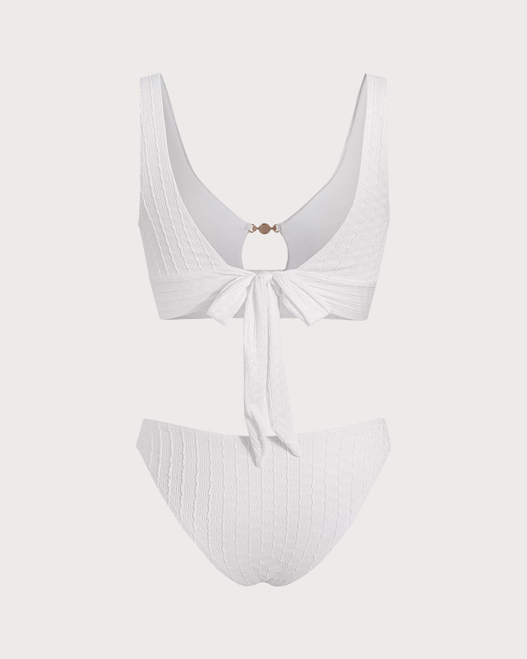 Conjunto de Tankini Blanco con Corte en U