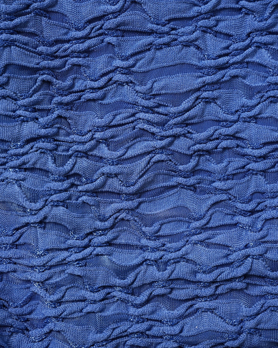Conjunto de Bikini Texturizado Triangular con Escote en V Azul