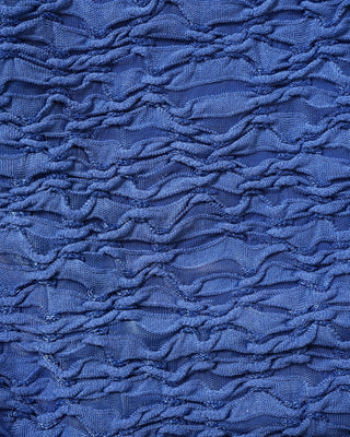Conjunto de Bikini Texturizado Triangular con Escote en V Azul