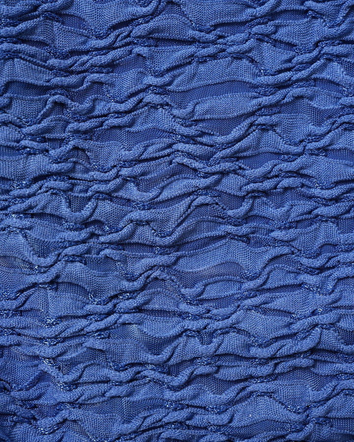 Conjunto de Bikini Texturizado Triangular con Escote en V Azul