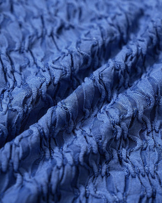 Conjunto de Bikini Texturizado Triangular con Escote en V Azul