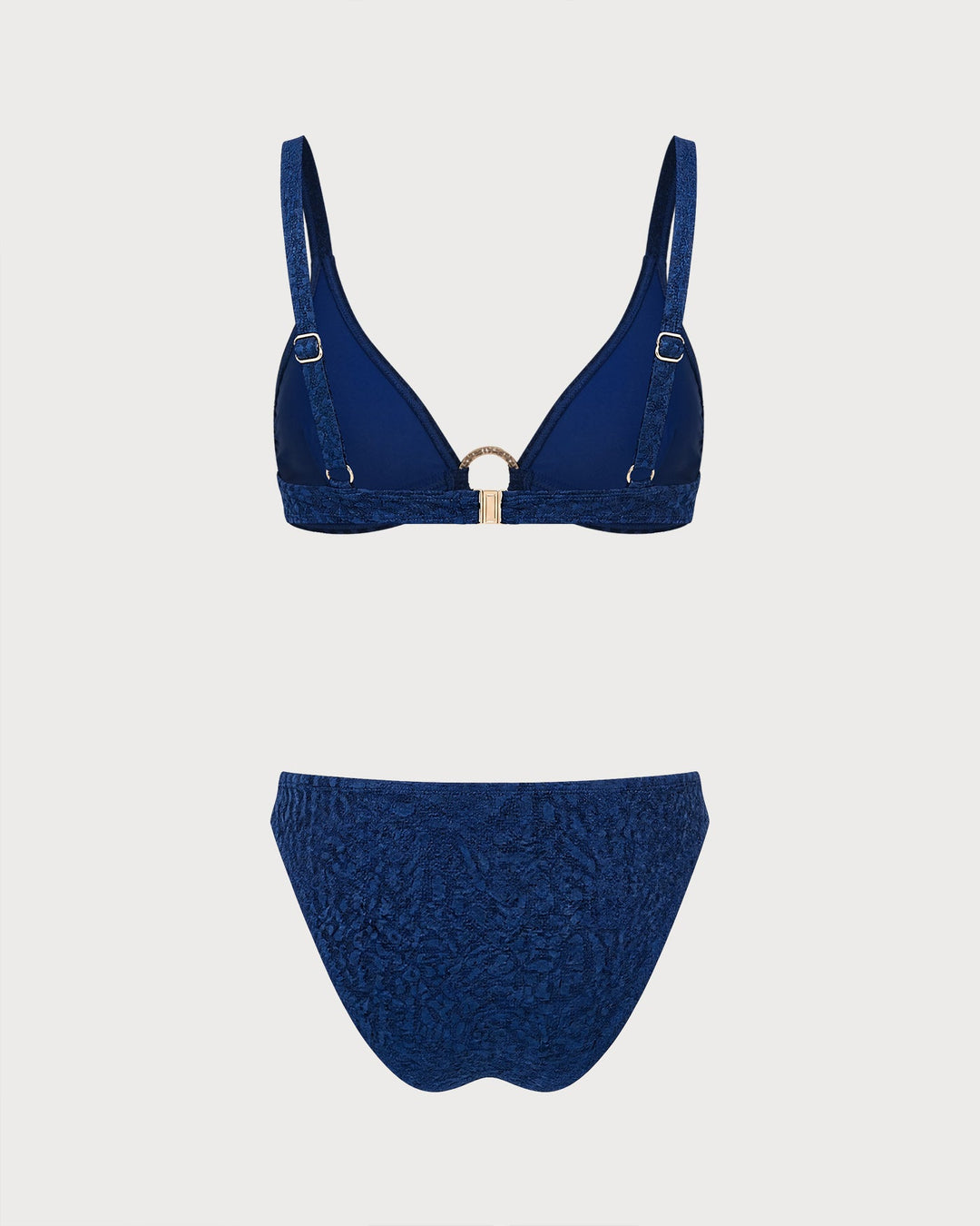 Conjunto de Bikini Triángulo Azul con O-Ring