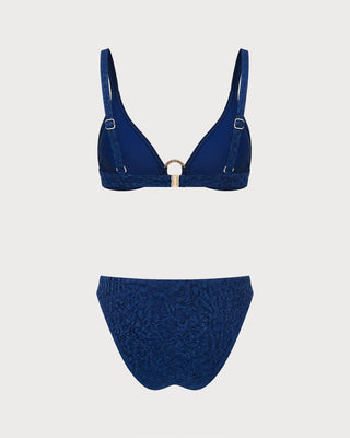 Conjunto de Bikini Triángulo Azul con O-Ring