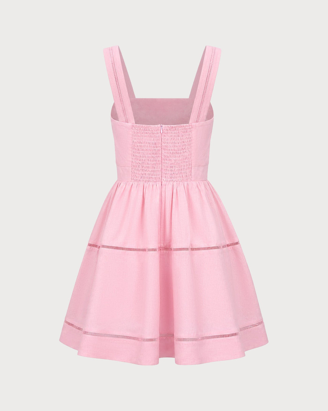 Vestido Mini de Cuello Cuadrado Rosa