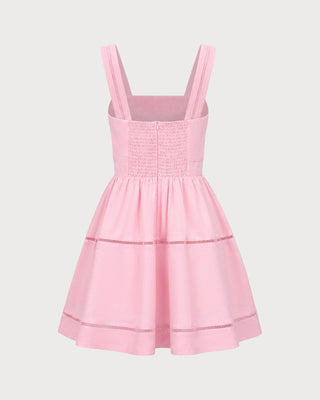 Vestido Mini de Cuello Cuadrado Rosa