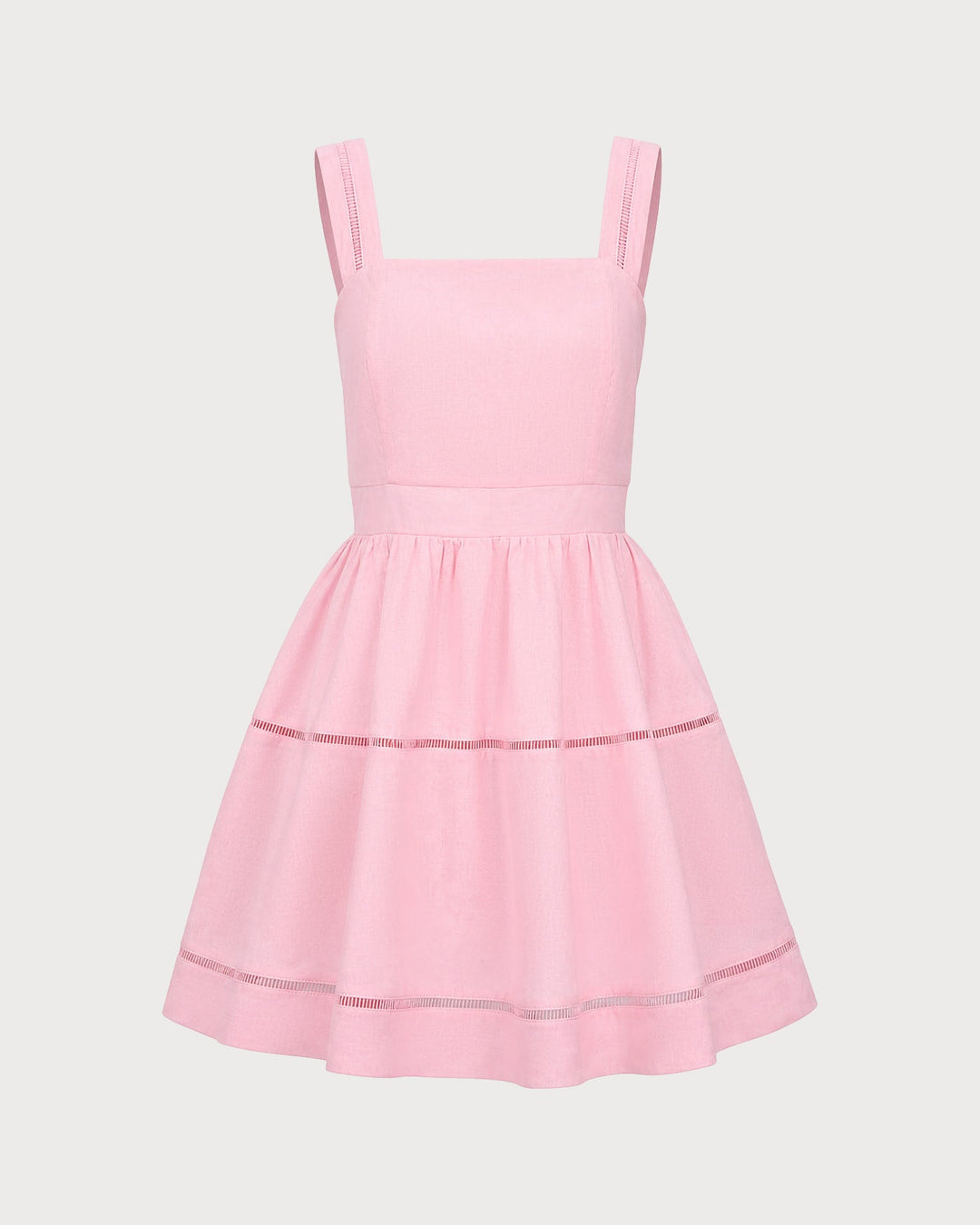Vestido Mini de Cuello Cuadrado Rosa
