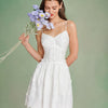 Vestido Mini Slip con Bordado Floral Blanco