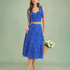Falda Midi con Bordado Azul